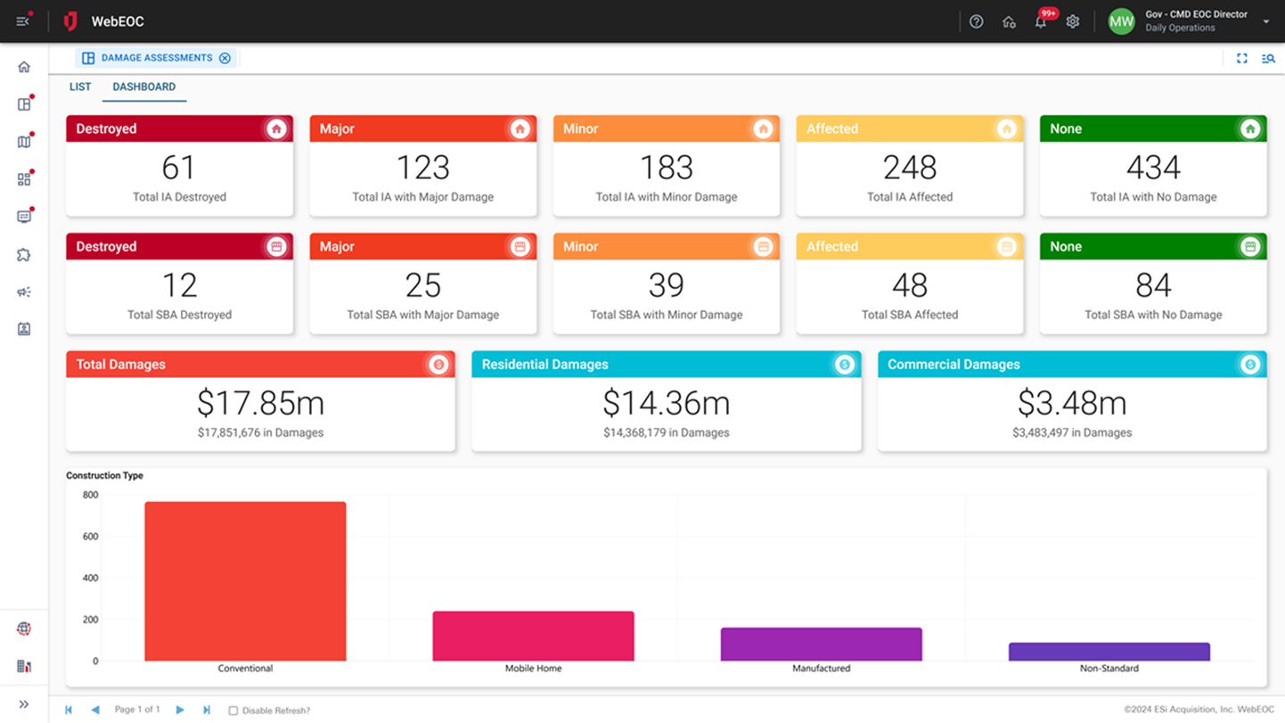 Damage Assessment Dashboard
